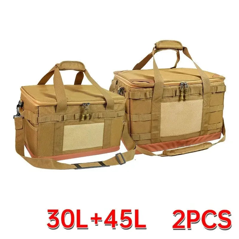 30L/45L/60L Heavy-Duty Camping Storage Bag - Waterproof Multi-Compartment Organizer for Gas Tanks & Cookware - Trekker Essentials