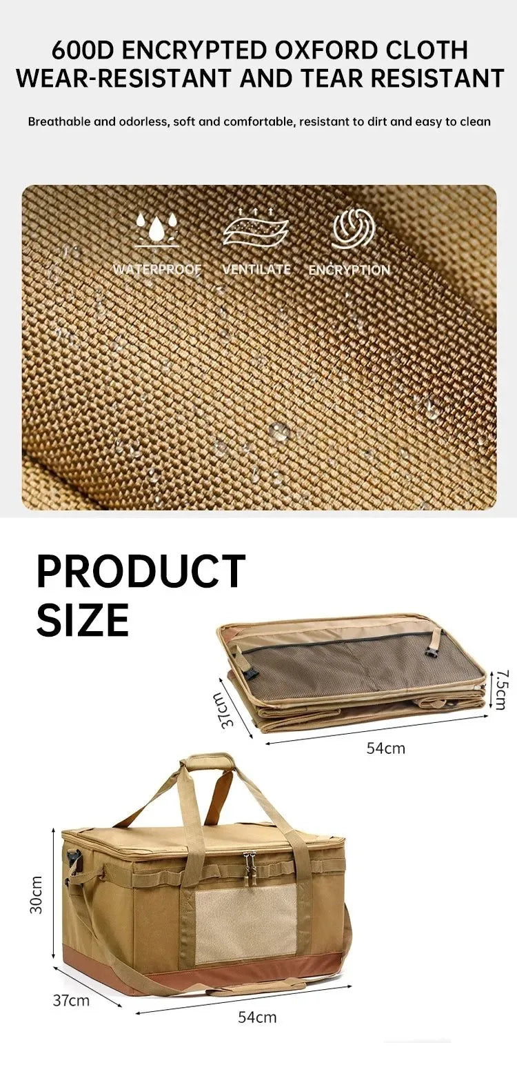 30L/45L/60L Heavy-Duty Camping Storage Bag - Waterproof Multi-Compartment Organizer for Gas Tanks & Cookware - Trekker Essentials