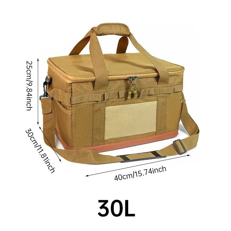 30L/45L/60L Heavy-Duty Camping Storage Bag - Waterproof Multi-Compartment Organizer for Gas Tanks & Cookware - Trekker Essentials