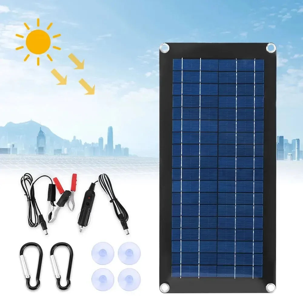 30W Flexible Solar Panel with Controller - Dual USB Port Solar Power System for Home Camping Outdoor - Trekker Essentials