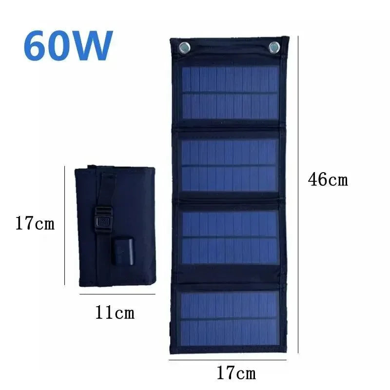 30W/50W/70W/80W Solar Panel USB 5V Foldable Solar Charger Waterproof Solar Cell Portable Outdoor Mobile Power for Camping Hiking - Trekker Essentials