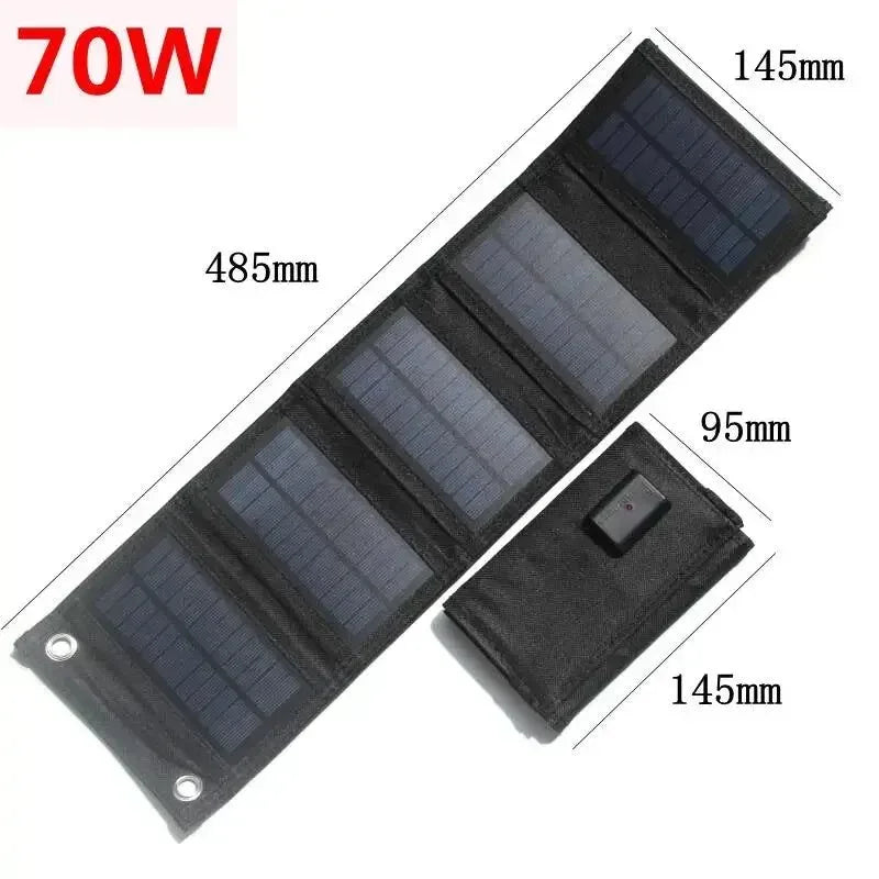 30W/50W/70W/80W Solar Panel USB 5V Foldable Solar Charger Waterproof Solar Cell Portable Outdoor Mobile Power for Camping Hiking - Trekker Essentials