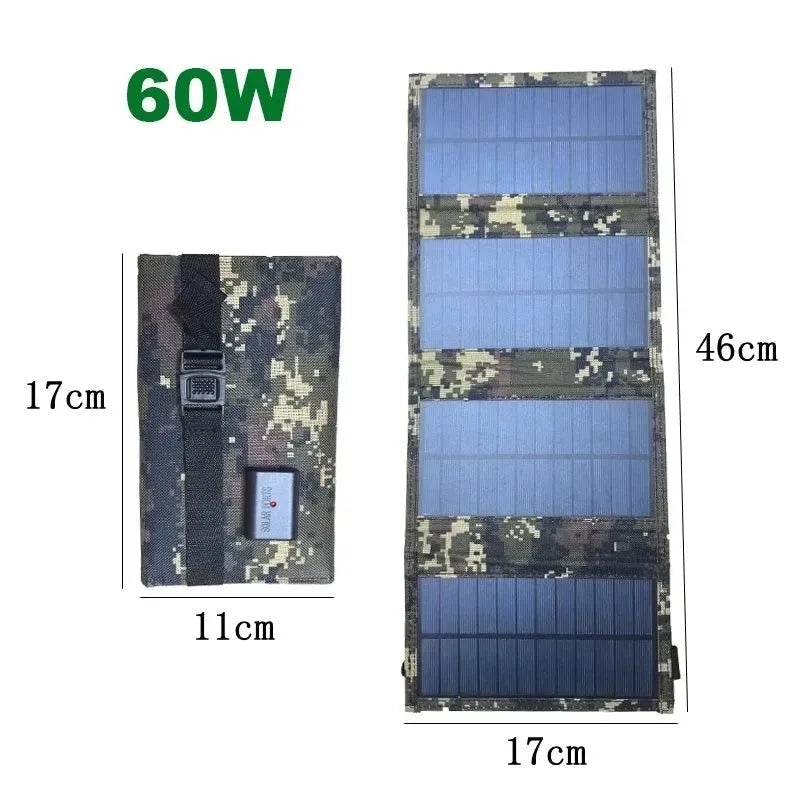 30W/50W/70W/80W Solar Panel USB 5V Foldable Solar Charger Waterproof Solar Cell Portable Outdoor Mobile Power for Camping Hiking - Trekker Essentials