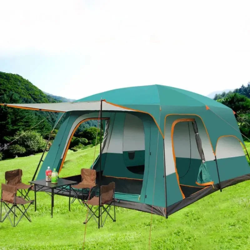 320x220x195cm Two-Bedroom Tent: Oversize Leisure Camping Tent for 5-8 Person - Trekker Essentials