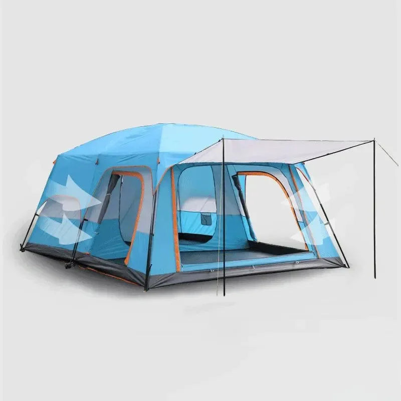 320x220x195cm Two-Bedroom Tent: Oversize Leisure Camping Tent for 5-8 Person - Trekker Essentials