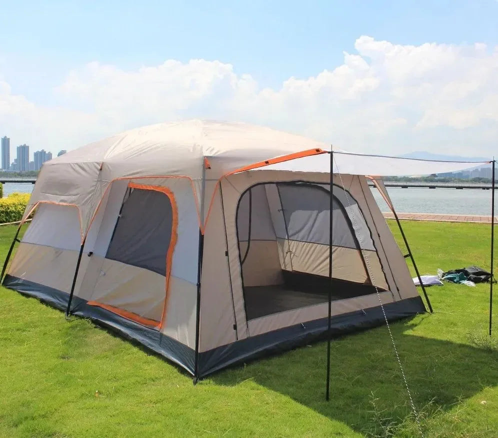 320x220x195cm Two-Bedroom Tent: Oversize Leisure Camping Tent for 5-8 Person - Trekker Essentials