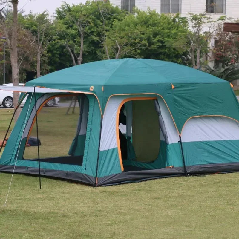 320x220x195cm Two-Bedroom Tent: Oversize Leisure Camping Tent for 5-8 Person - Trekker Essentials