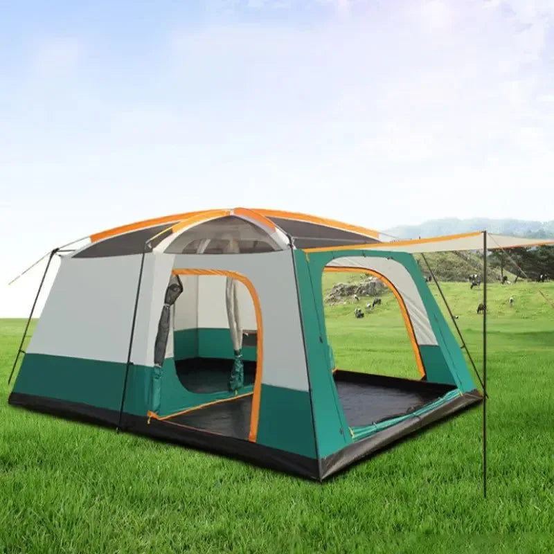 320x220x195cm Two-Bedroom Tent: Oversize Leisure Camping Tent for 5-8 Person - Trekker Essentials
