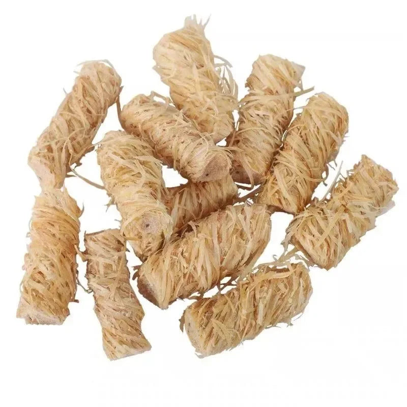 32PCS Eco Wood Fire Starters - Natural Wood Wool Wax Silk Roll - Fireplace Lighters for Outdoor Camping and Patio Heaters - Trekker Essentials