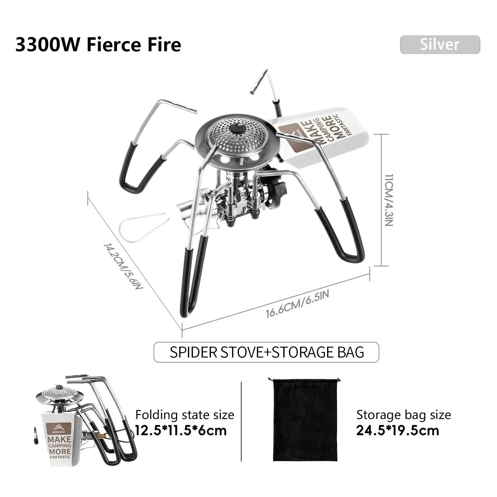 3300W Portable Folding Spider Camping Stove with Piezo Ignition - Trekker Essentials