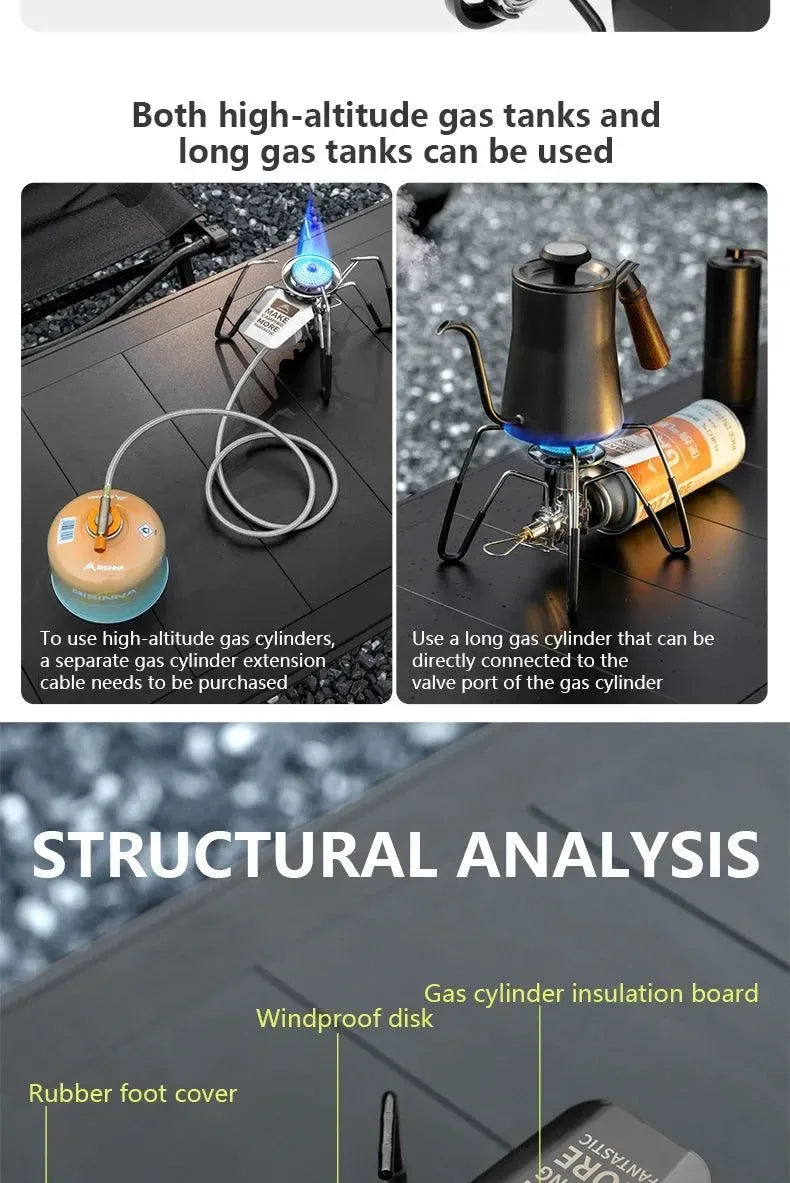 3300W Portable Folding Spider Camping Stove with Piezo Ignition - Trekker Essentials