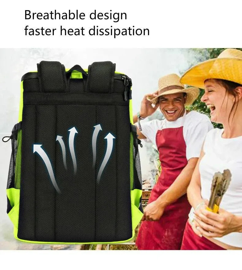 33L Soft Cooler Backpack – Insulated, Leak-Proof, 36 Cans Capacity – Thermal Food & Drink Storage for Travel, Beach, Beer - Trekker Essentials