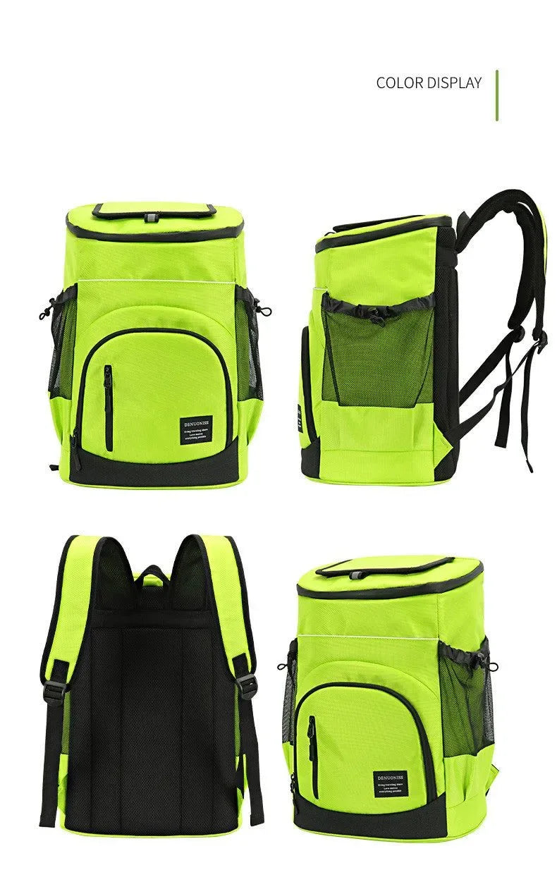 33L Soft Cooler Backpack – Insulated, Leak-Proof, 36 Cans Capacity – Thermal Food & Drink Storage for Travel, Beach, Beer - Trekker Essentials