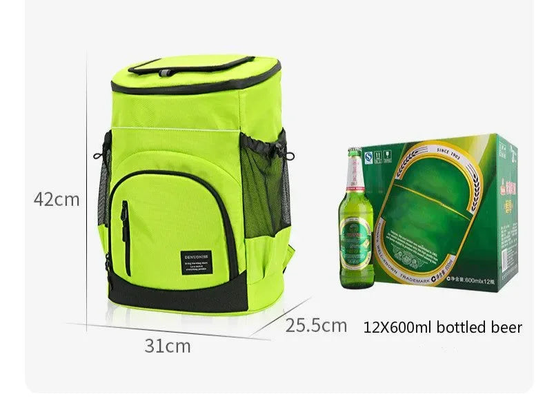 33L Soft Cooler Backpack – Insulated, Leak-Proof, 36 Cans Capacity – Thermal Food & Drink Storage for Travel, Beach, Beer - Trekker Essentials