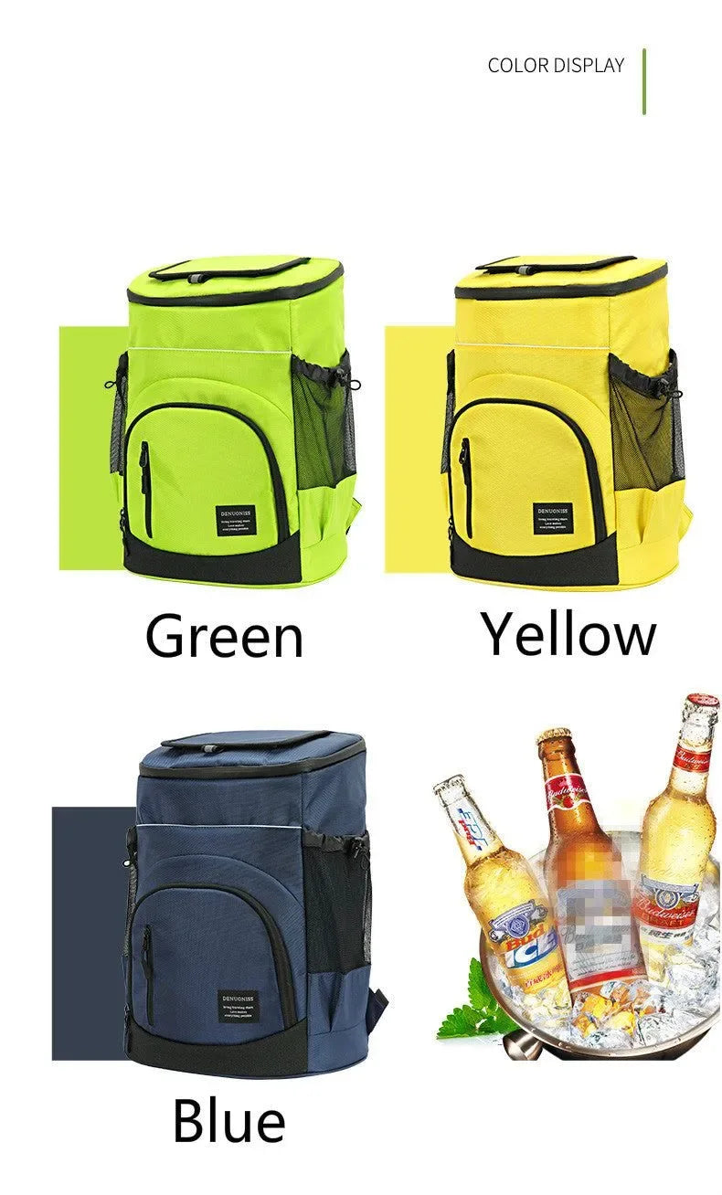 33L Soft Cooler Backpack – Insulated, Leak-Proof, 36 Cans Capacity – Thermal Food & Drink Storage for Travel, Beach, Beer - Trekker Essentials