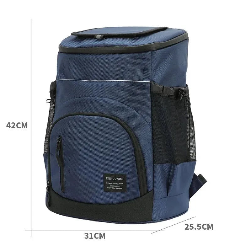 33L Soft Cooler Backpack – Insulated, Leak-Proof, 36 Cans Capacity – Thermal Food & Drink Storage for Travel, Beach, Beer - Trekker Essentials