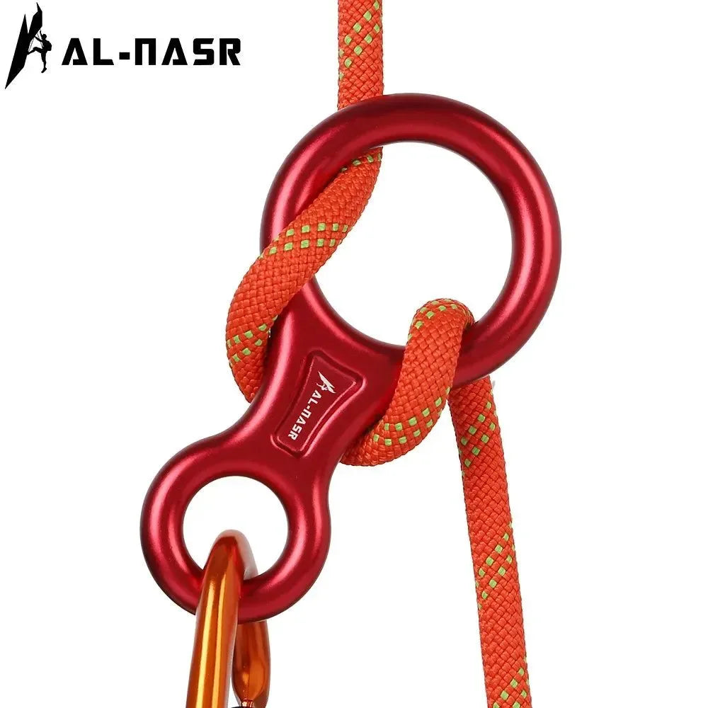 35kN Aluminum Figure 8 Carabiner - Rock Climbing Rappelling Descender and Belay Device - Trekker Essentials