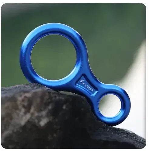 35kN Aluminum Figure 8 Carabiner - Rock Climbing Rappelling Descender and Belay Device - Trekker Essentials