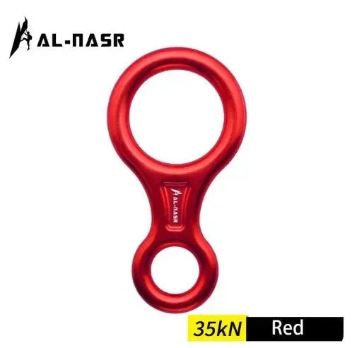 35kN Aluminum Figure 8 Carabiner - Rock Climbing Rappelling Descender and Belay Device - Trekker Essentials