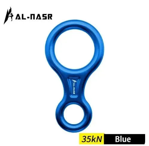 35kN Aluminum Figure 8 Carabiner - Rock Climbing Rappelling Descender and Belay Device - Trekker Essentials