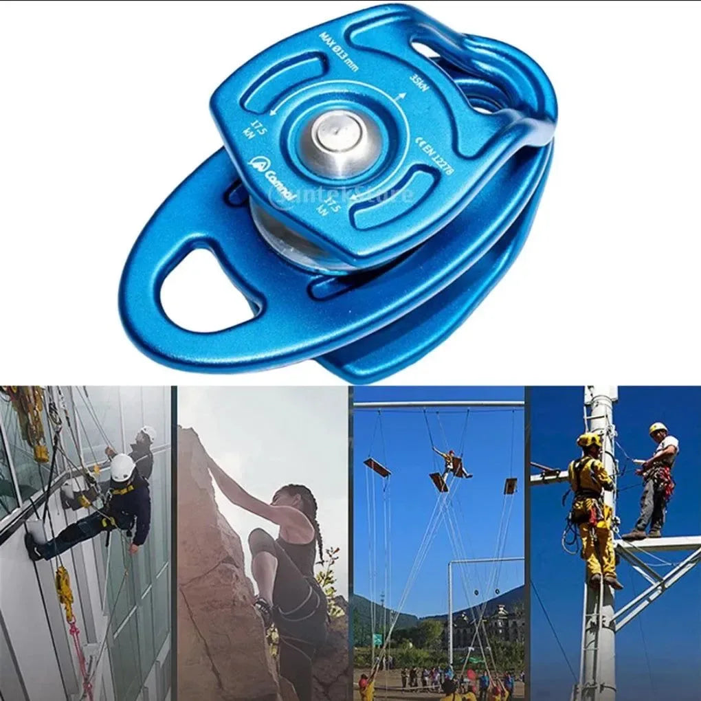 35KN Double Pulley – Professional Twin Sheave Climbing Pulley for Rigging & Hauling - Trekker Essentials