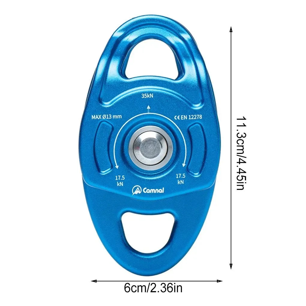 35KN Double Pulley – Professional Twin Sheave Climbing Pulley for Rigging & Hauling - Trekker Essentials