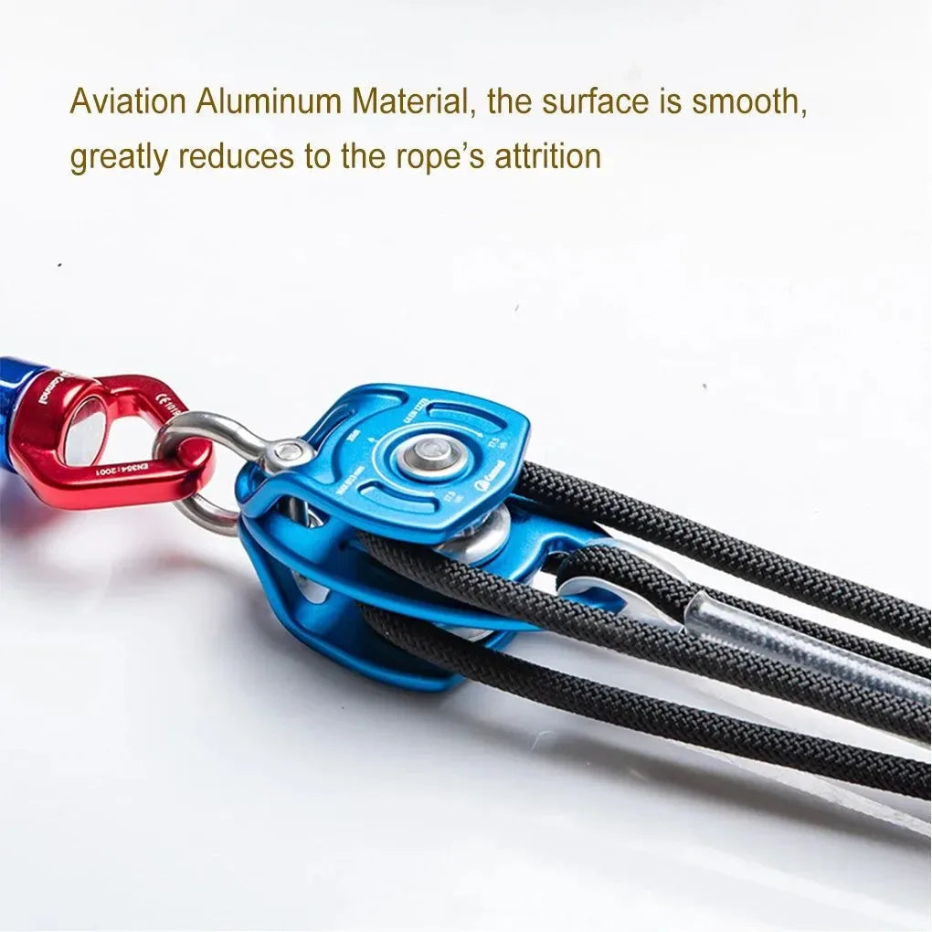 35KN Double Pulley – Professional Twin Sheave Climbing Pulley for Rigging & Hauling - Trekker Essentials