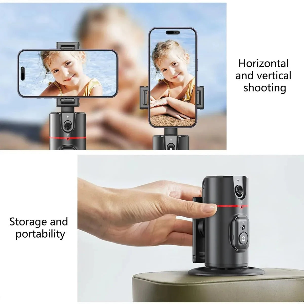 360° Auto-Tracking Phone Holder with Gesture Control - Foldable Smartphone Stand for Live Streaming & Video Calls - Trekker Essentials