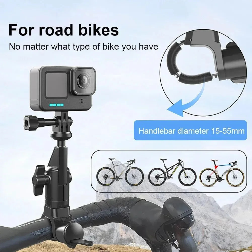 360° Motorcycle Handlebar Mount - Universal Action Camera Clamp for GoPro/DJI/Insta360 - Trekker Essentials