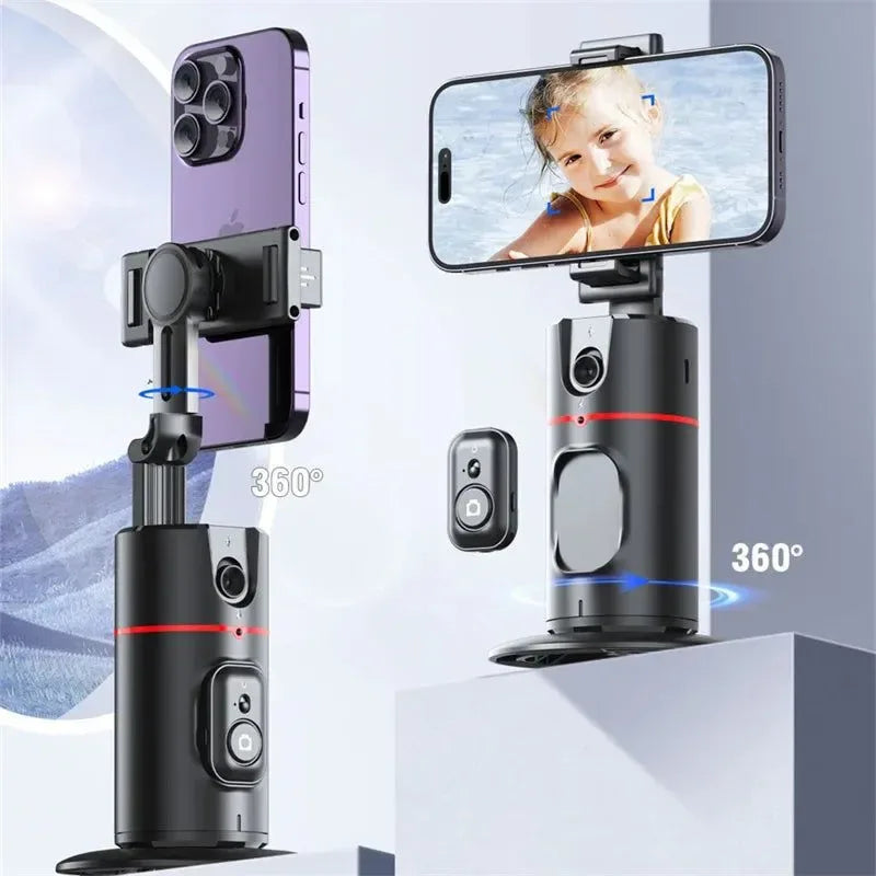 360° Rotating Phone Gimbal with 1.5M Selfie Stick & Face Tracking – Stabilizer for TikTok, Vlogging & Live Streaming - Trekker Essentials