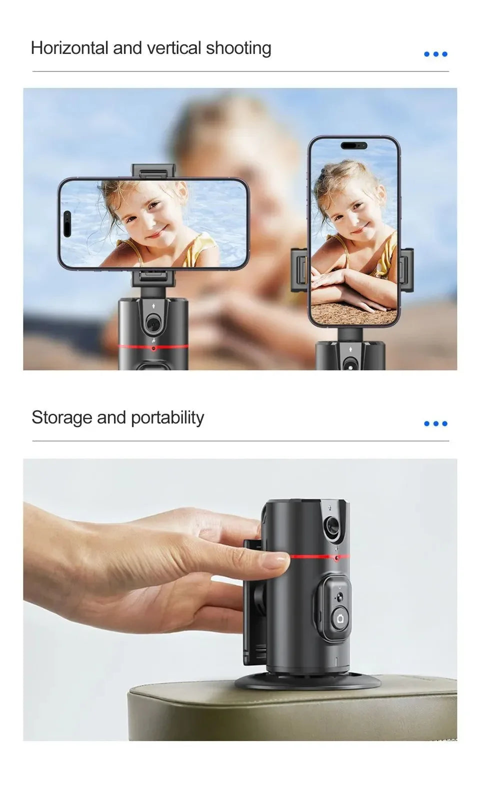 360° Rotating Phone Gimbal with 1.5M Selfie Stick & Face Tracking – Stabilizer for TikTok, Vlogging & Live Streaming - Trekker Essentials