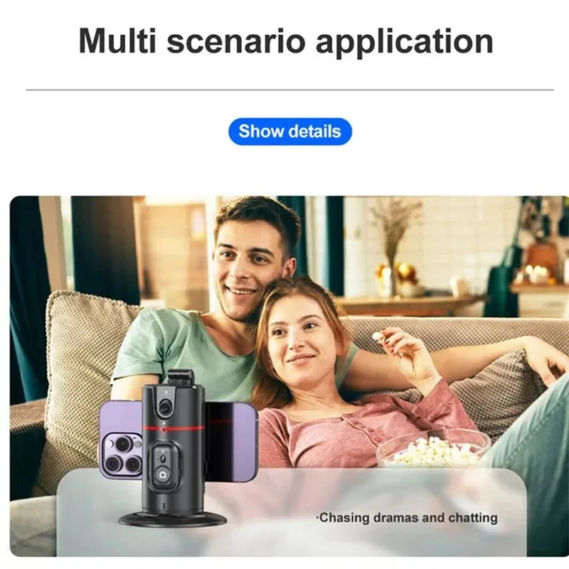 360° Rotating Phone Gimbal with 1.5M Selfie Stick & Face Tracking – Stabilizer for TikTok, Vlogging & Live Streaming - Trekker Essentials