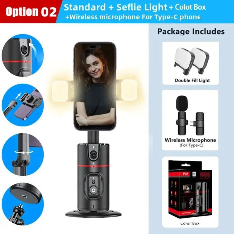 360° Rotating Phone Gimbal with 1.5M Selfie Stick & Face Tracking – Stabilizer for TikTok, Vlogging & Live Streaming - Trekker Essentials