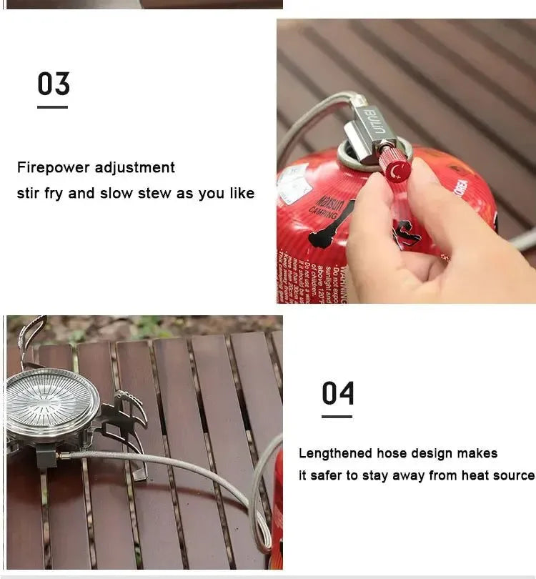 3800W Windproof Portable Gas Stove for Camping & High-Altitude Cooking - Trekker Essentials