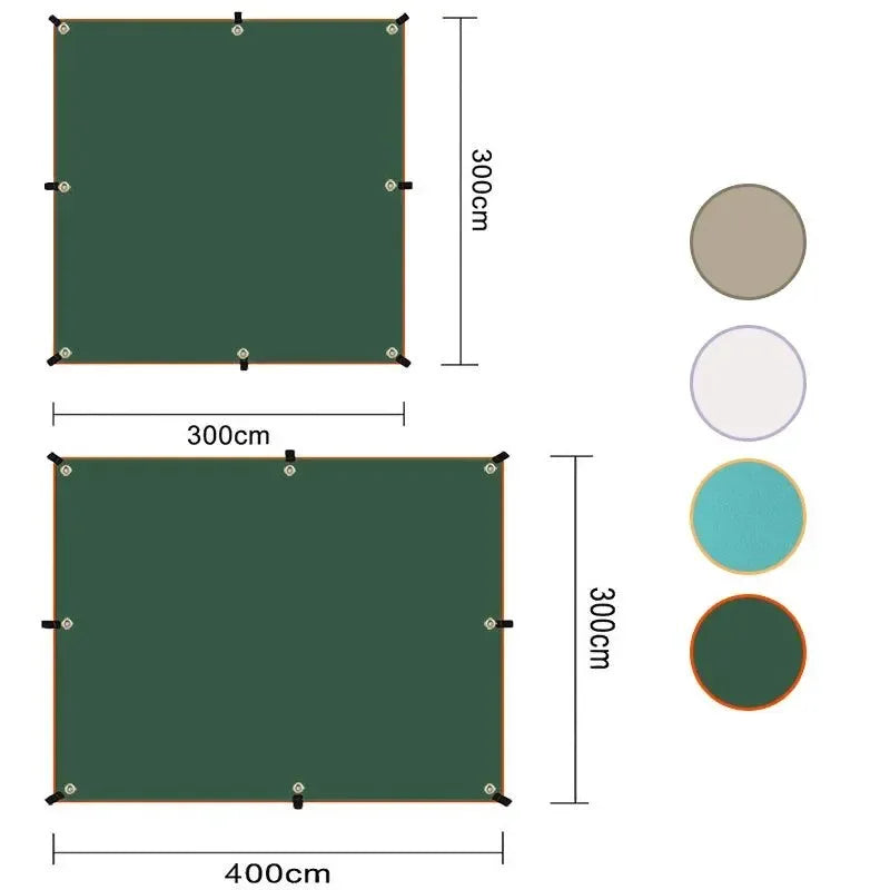 3x4m Car Side Awning: Waterproof Canopy Shade and Sun Shelter with Pole, Rope, Peg, and Suction Cup Anchor - Trekker Essentials