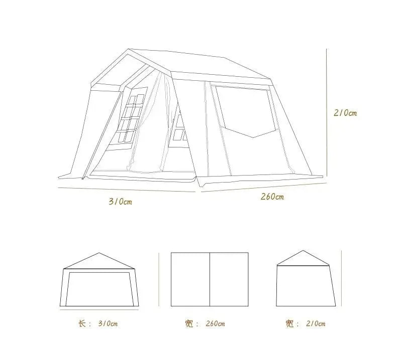 4-6 Person Luxury Outdoor Camping Eaves Tent: Ultralight, Waterproof, and Thickened for Hiking and Picnic - Trekker Essentials