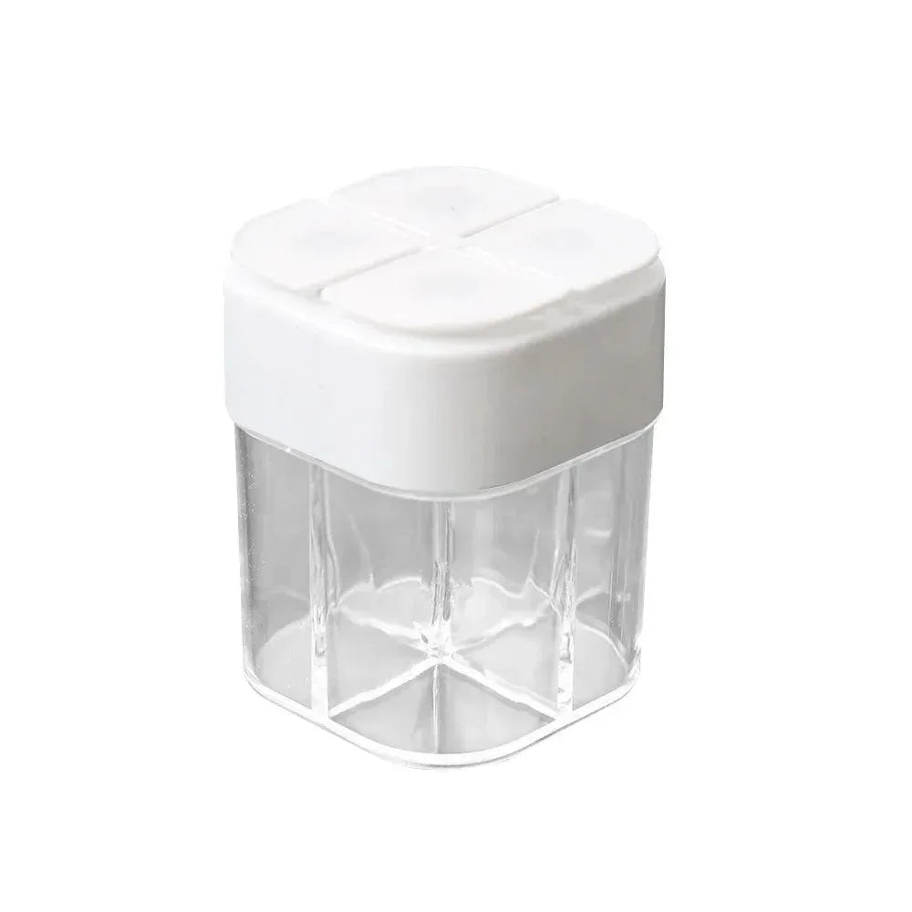 4-In-1 Camping Seasoning Jar - Transparent Spice Dispenser with 4 Compartments for Outdoor Cooking - Trekker Essentials