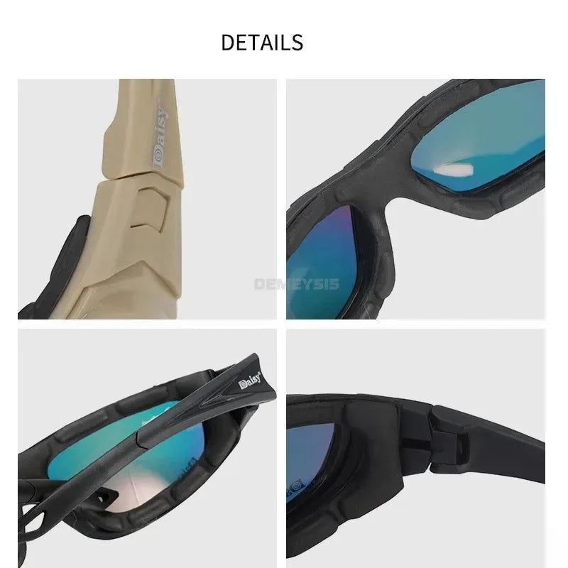 4 Lens Polarized Tactical Glasses – UV Protection for Combat, Hiking, and Fishing - Trekker Essentials