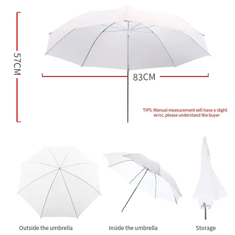 4 Pack 33" Soft Translucent Umbrellas for Photography Studio – Lightweight and Easy to Assemble - Trekker Essentials