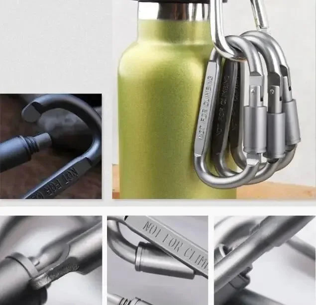 4-Piece Carabiner Travel Kit - Aluminum Alloy Camping and Mountaineering Hooks for Outdoor Survival - Trekker Essentials