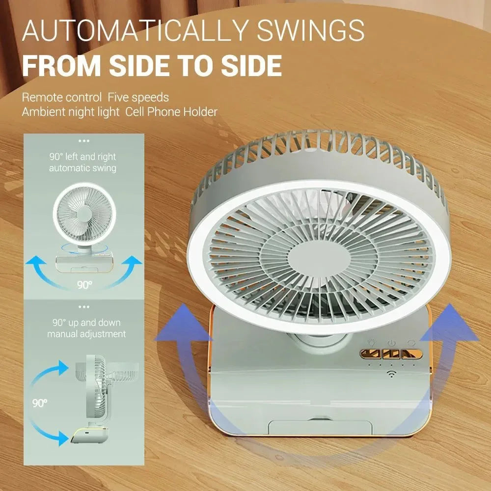 4000mAh Portable Air Conditioner Fan – Multi-Mode Silent Cooling Fan for Home & Camping - Trekker Essentials