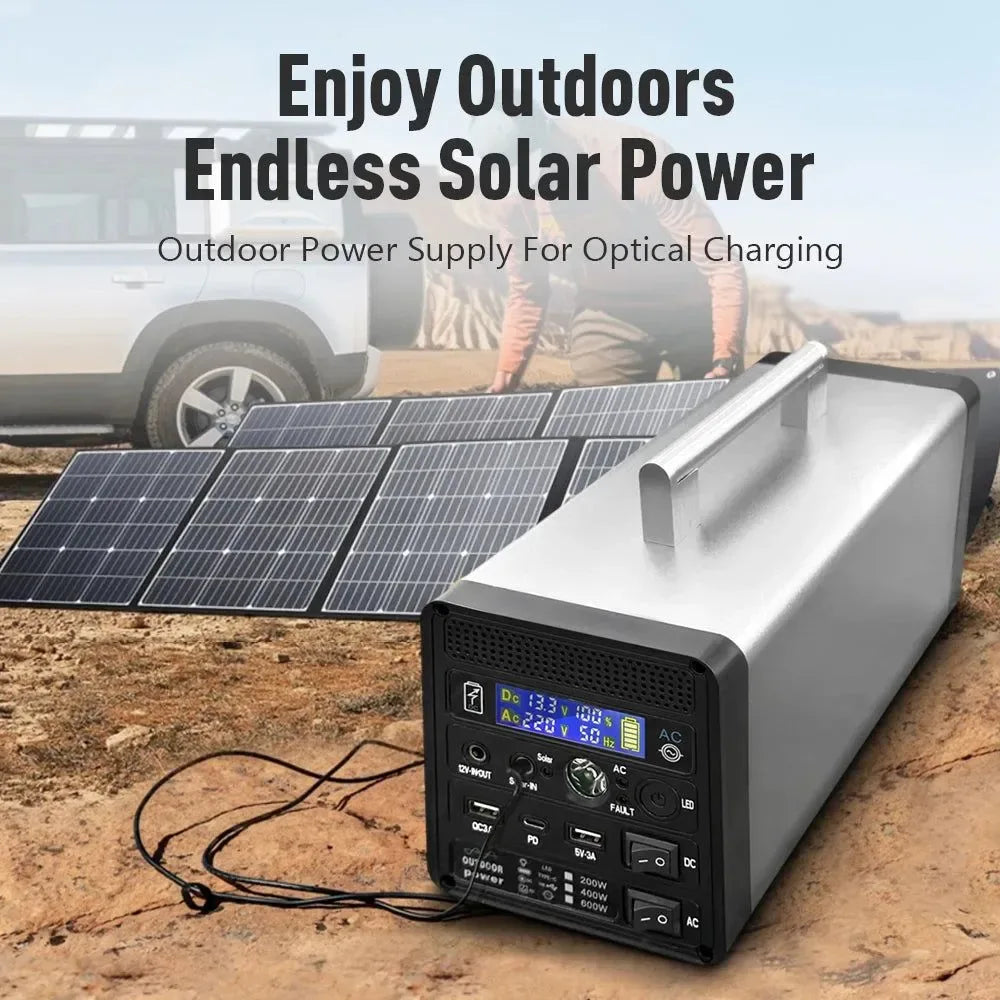 400W 96000mAh Portable Solar Generator – Power Station for Home & Outdoor (220V) - Trekker Essentials