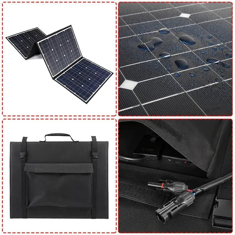 400W Foldable Solar Panel Bag - Portable Waterproof Solar Charger for DIY Power Bank, Camping, and Hiking - Trekker Essentials