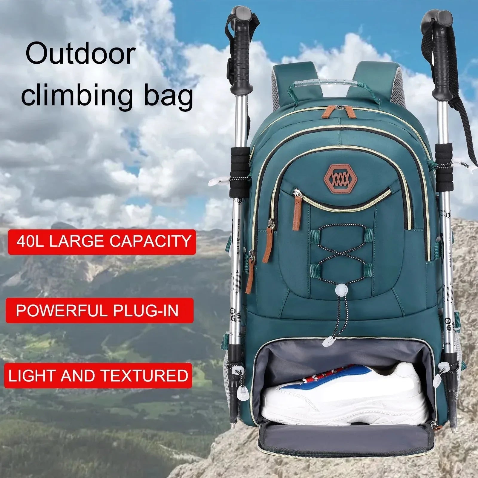 40L Waterproof Hiking Backpack - Outdoor Camping Travel Bag for Men and Women - Trekker Essentials
