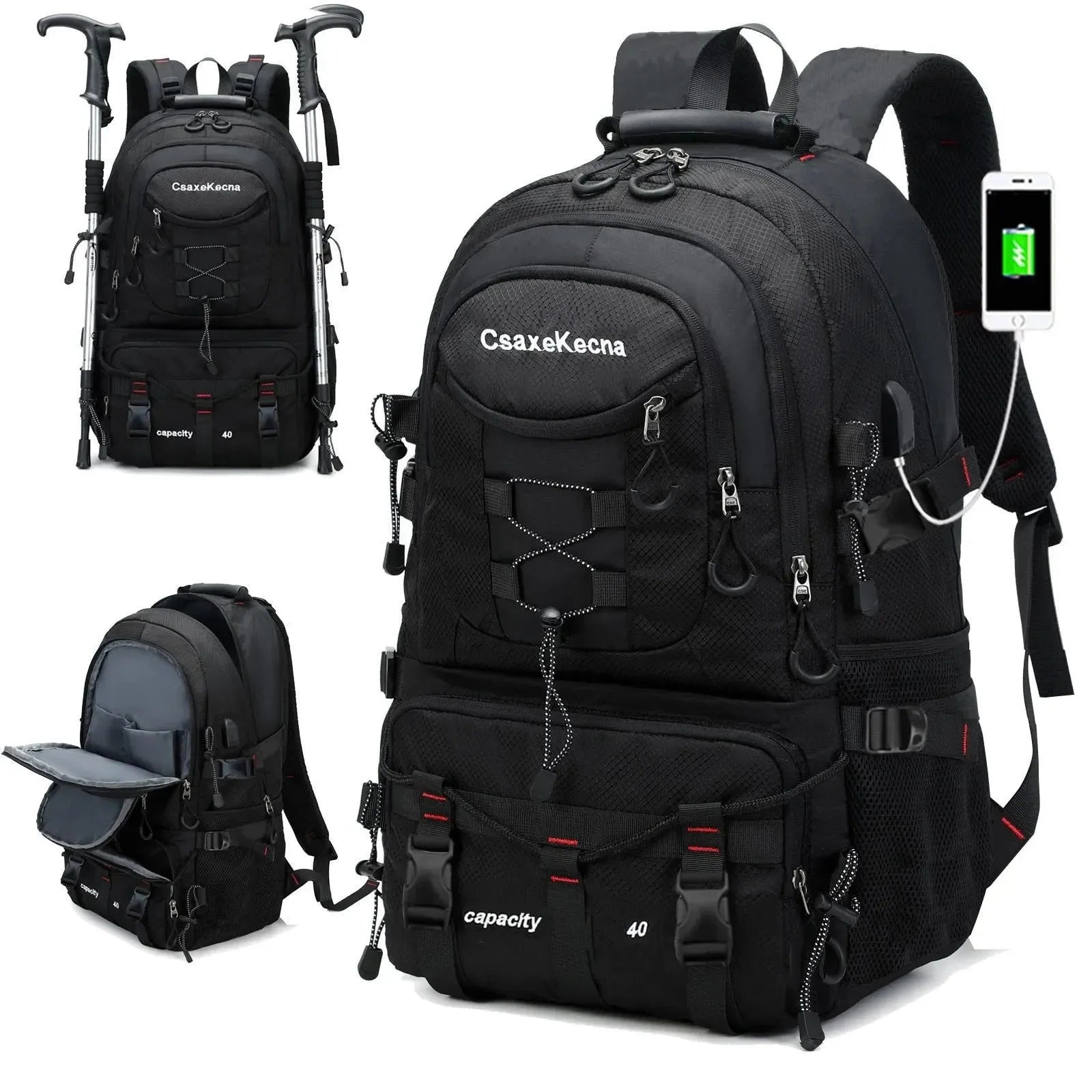 40L Waterproof Lightweight Travel Backpack for Outdoor Hiking and Camping - Trekker Essentials