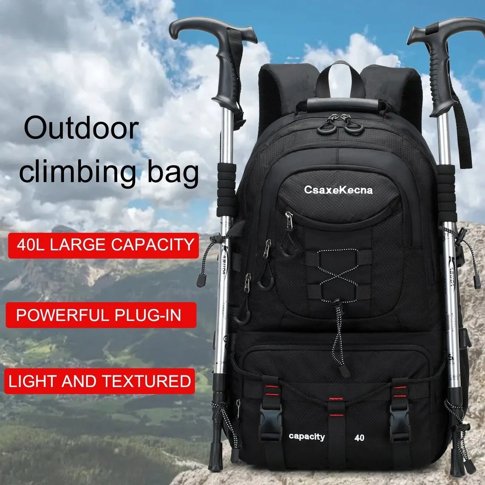 40L Waterproof Lightweight Travel Backpack for Outdoor Hiking and Camping - Trekker Essentials