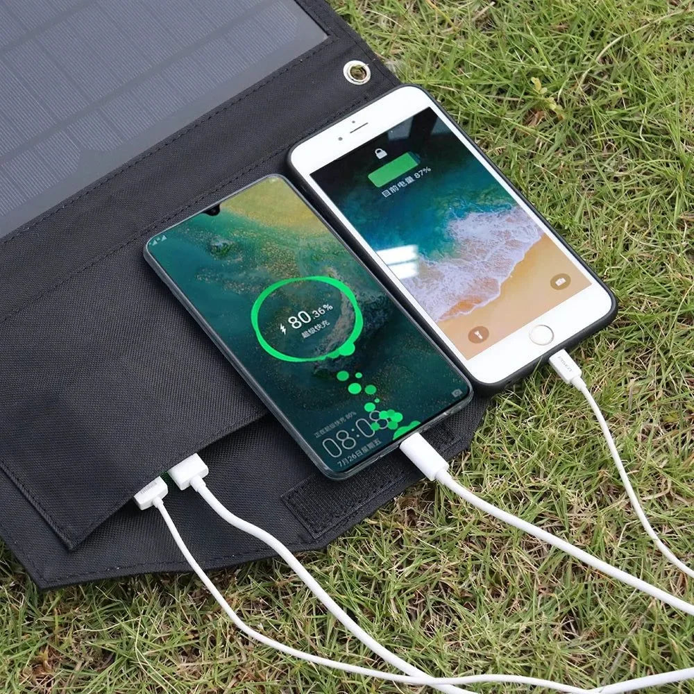 40W Foldable Solar Panel 5V USB Portable Solar Mobile Phone Charger Power Bank for Camping Hiking Backpack Outdoor - Trekker Essentials