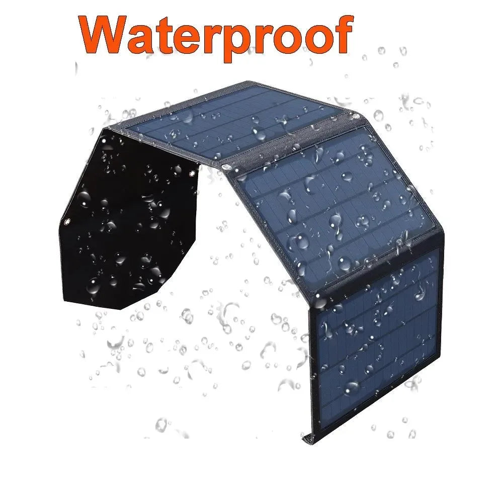 40W Foldable Solar Panel 5V USB Portable Solar Mobile Phone Charger Power Bank for Camping Hiking Backpack Outdoor - Trekker Essentials
