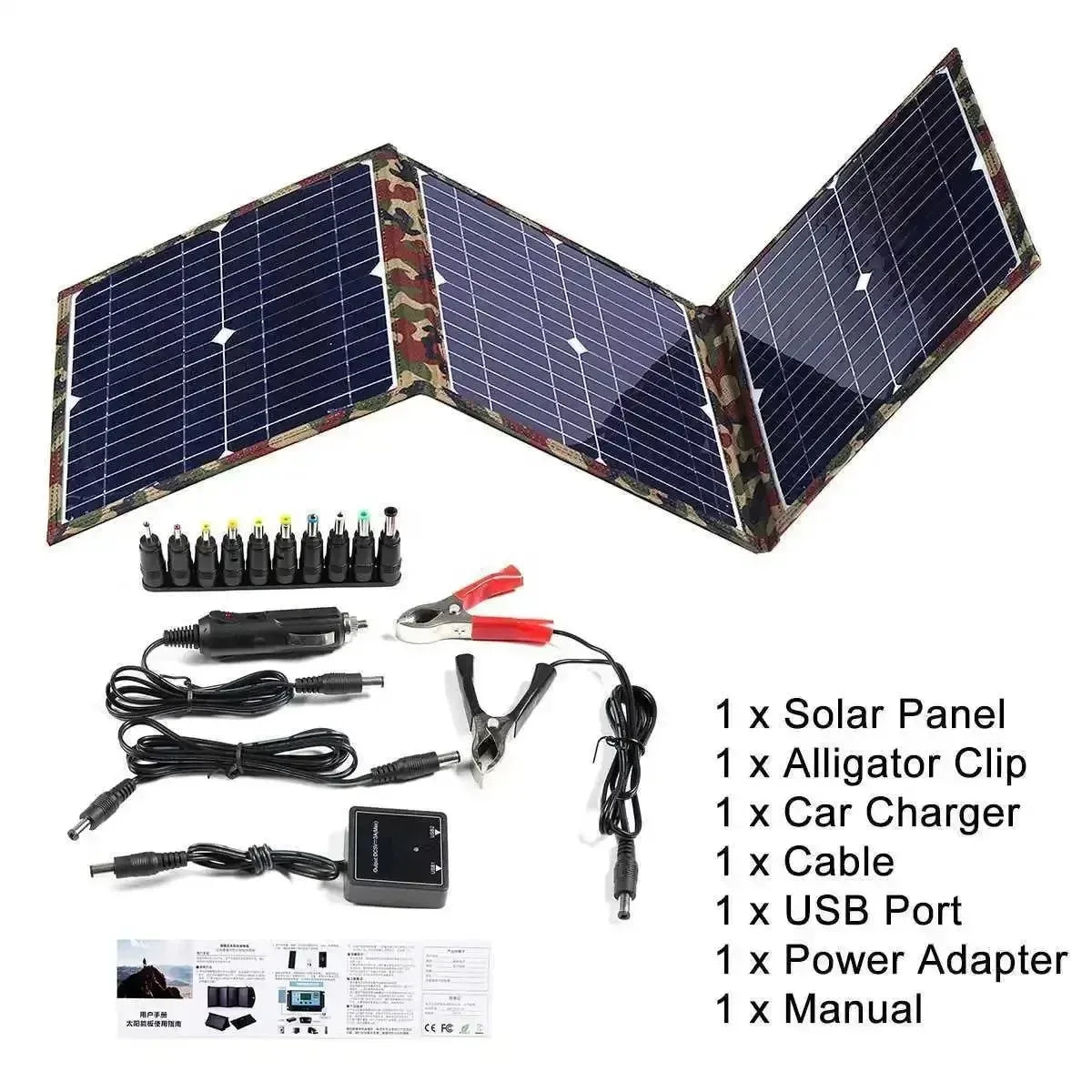 40W Foldable Solar Panel Portable Solar Charger | 12V Battery Power Station with 5V USB for Mobile Phones, Laptops, Camping, and Hiking - Trekker Essentials