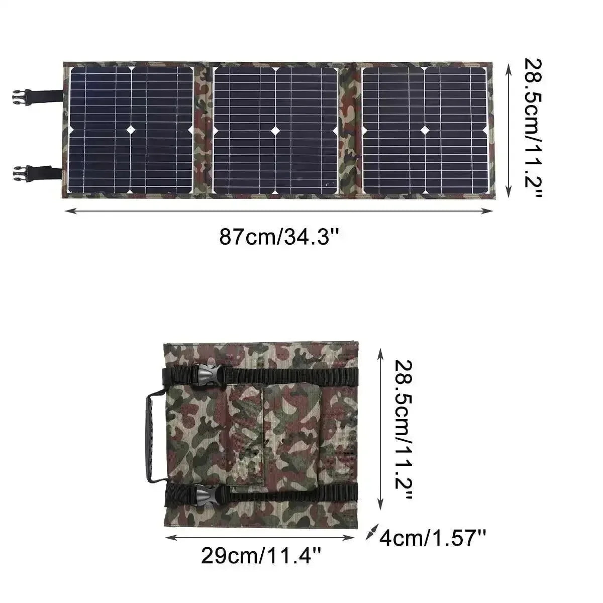 40W Foldable Solar Panel Portable Solar Charger | 12V Battery Power Station with 5V USB for Mobile Phones, Laptops, Camping, and Hiking - Trekker Essentials